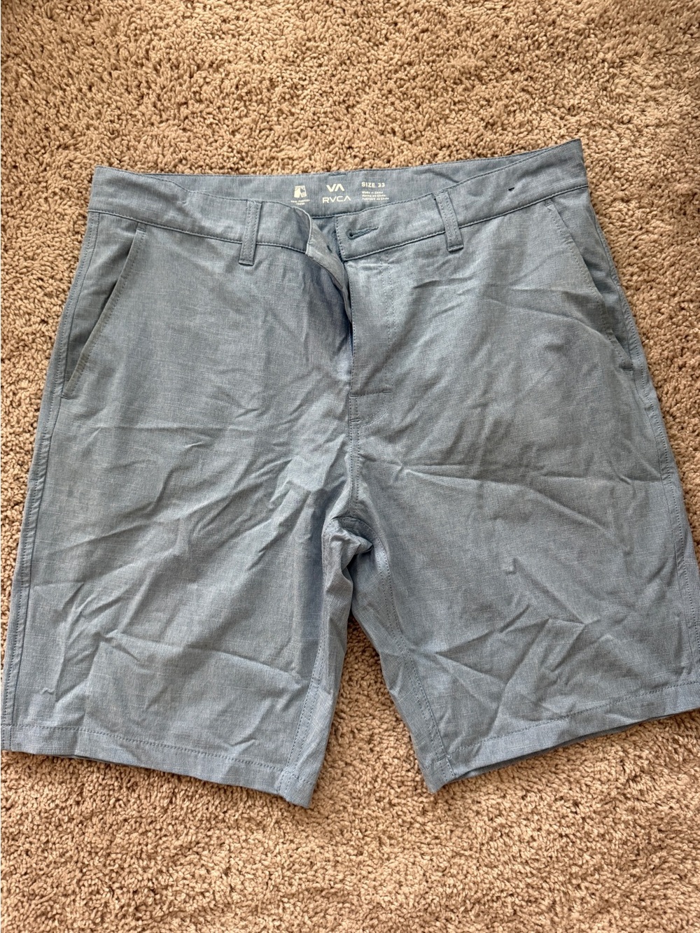 RVCA Men's Slate Gray Flat Front Shorts - Picture 1 of 3